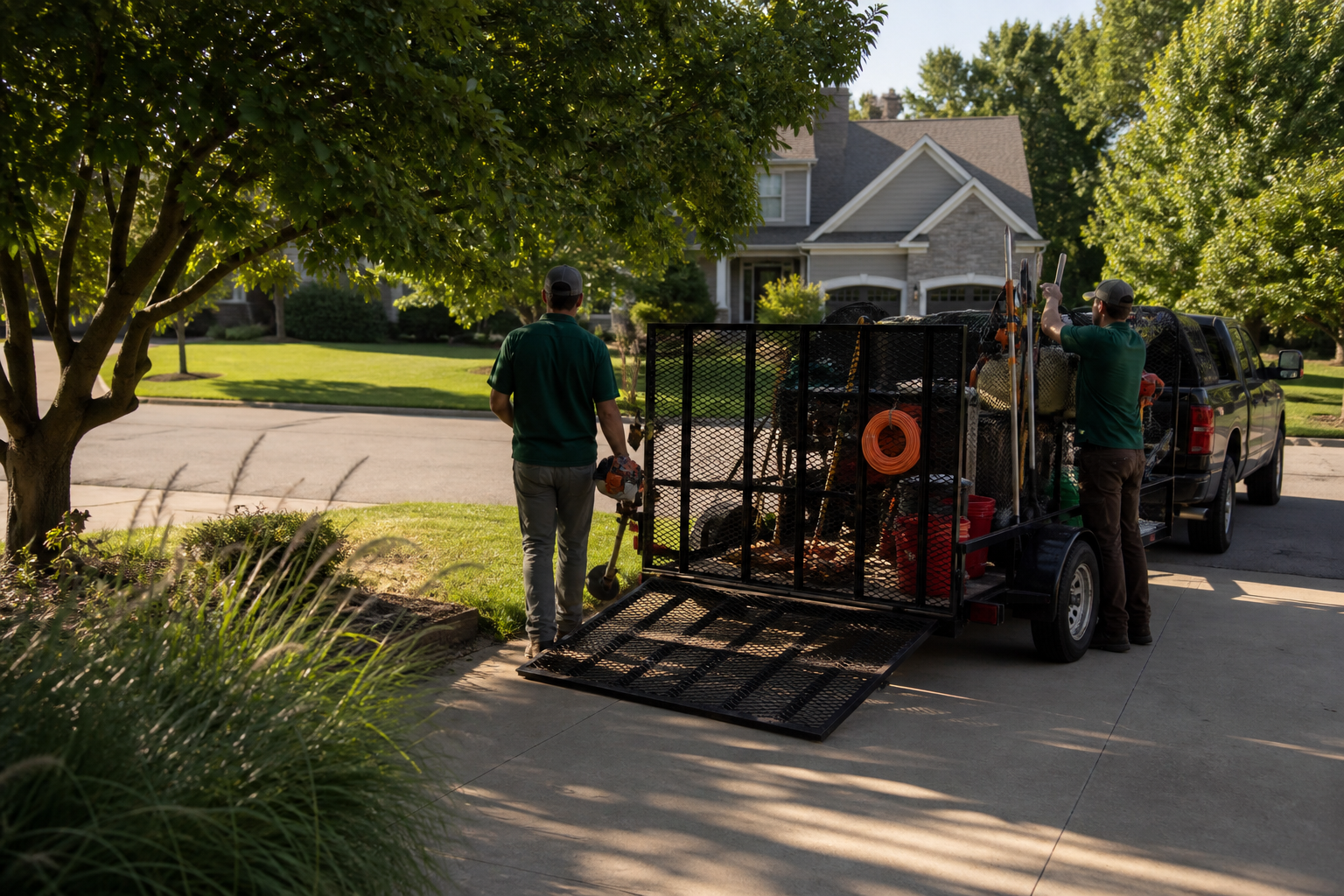 Landscaping crew at work in Kansas City